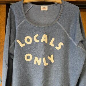 Heather Blue Women's Sundry Raglan sleeve light sweatshirt style top size 3